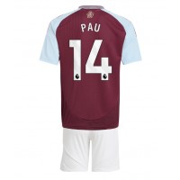 Fotbalové Dres Aston Villa Pau Torres #14 Dětské Domácí 2024-25 Krátký Rukáv (+ trenýrky)